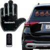 Car Accessories for Men, Car Middle Finger Light with Remote - Give The Bird & Wave & Love to Drivers - Truck Accessories, Finger Flicker LED Hand Gesture Signs, Ideal Gift for...