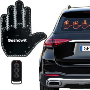 Car Accessories for Men, Car Middle Finger Light with Remote - Give The Bird & Wave & Love to Drivers - Truck Accessories, Finger Flicker LED Hand Gesture Signs, Ideal Gift for...