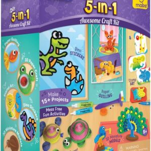 Imagimake 5 in 1 Awesome Craft Kit | Over 15 Projects - Creative DIY Arts & Crafts, Craft Kit for Kids | Kids Toys, Arts and Crafts for Kids | Easter Gifts for Kids | Easter Toys