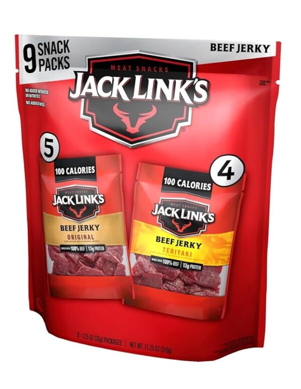 Jack Link's Beef Jerky Variety Pack Includes Original and Teriyaki Jerky, Bulk Proetin Snack Pack, Good Source of Protein, Meat Snacks Made with 100% Beef, Individual Bags 1.25...