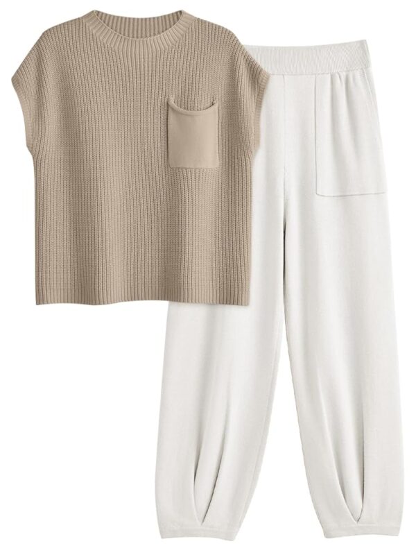 LILLUSORY 2 Piece Knit Sets For Women Trendy Sweatsuit Sets
